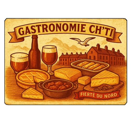 Planche À Découper Gastronomie ChTi  28,5 X 20 Cm
