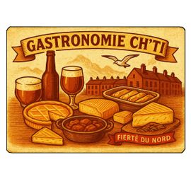 Planche À Découper Gastronomie ChTi  28,5 X 20 Cm
