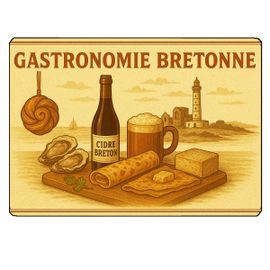 Planche À Découper Gastronomie Bretonne  28,5 X 20 Cm