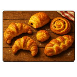 Planche À Découper Viennoiseries Françaises  28,5 X 20 Cm