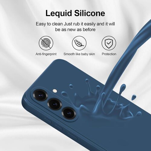 TIANYI-Coque pour Samsung Galaxy S25 Plus/S25+ 5G Case en Silicone, Etui de Protection Antichoc Etui Housse Silicone Ultra-Mince avec Couche Intérieure en Fibre et Protection pour Caméra, Bleu