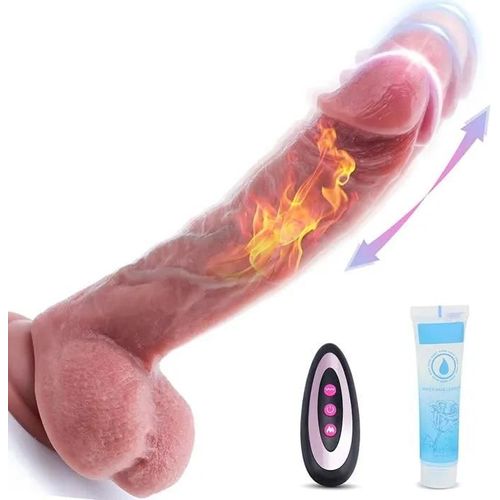 Godemichet Vibromasseur Chauffants 42°C, Silicone Godes Vibrant Femme Réaliste Ventouse Puissant Avec Tête Rotative, 5 X 7 Modes