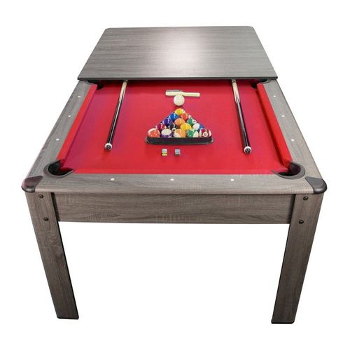 Billard Am?ricain HARMONY 6Ft - 206,5 x 116,5 x 80 cm avec accessoires et plateau d?natoire - Gris