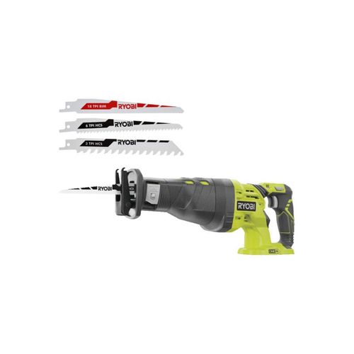 Pack RYOBI - Scie sabre R18RS-0 - 18V One+ - sans batterie ni chargeur - Lot de 3 lames RAK3RBWM spéciales scie sabre