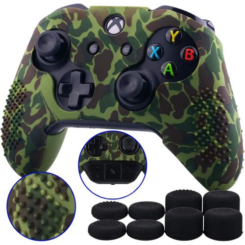Lbgwp60-1 Morceau De Clouté Protecteur Impression De Transfert Personnalisée Silicone Couverture Peau Manche Cas Skin Cover Case 8 Thumb Grips Poignées Au Pouce Pour Manette Xbox One/S/X Vert Foncé