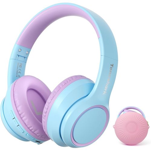 lbgwp60-Casque Bluetooth Enfant Réduction De Bruit, 60H Autonomie, Micro Intégré, Sans Fil Over-Ear Pour École/Maison/Voyage ¿ Étui Inclus(Indigo)