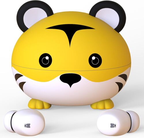 Écouteurs Sans Fil Pour Enfants, Forme De Tigre, Étanchéité Ipx6, 30 Heures De Lecture, Casque Audio Enfant Avec Micro Pour École/Ipad/Pc/Tv/Téléphone Portable, Jaune(6 Ans Et Plus)