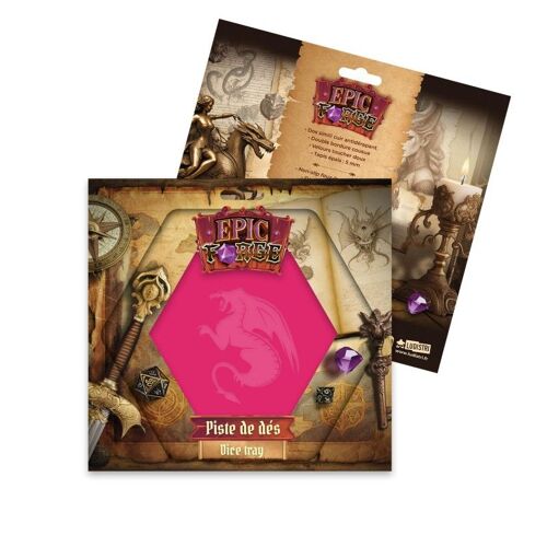 Epic Forge Piste De Dés - Pink Dragon - 19 X 19 Cm - Cuir Et Velours