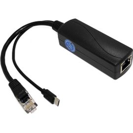 KYAOAYO-Revodata Gigabit Micro Usb Poe Splitter 5V/3A, 48V Poe Vers Micro Usb 5V/3A Sortie, 10/100/1000Mbps Actif Ieee802.3Af/At, Adaptateur Poe Splitter Pour Pi 3B/3B+/Dispositif Micro Usb (Usb0503G