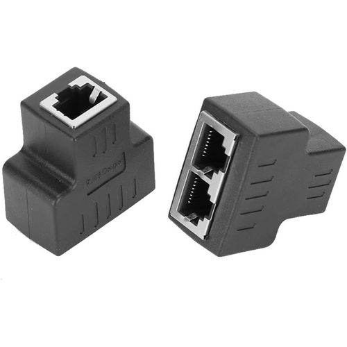 GUEB-Coupleur Rj45,Adaptateur De Câble Ethernet 2 Pièces 1 En 2 Sorties Interface Femelle Rj45 Connecteur Lan Câble Répartiteur D'Extension Pour Fil Internet