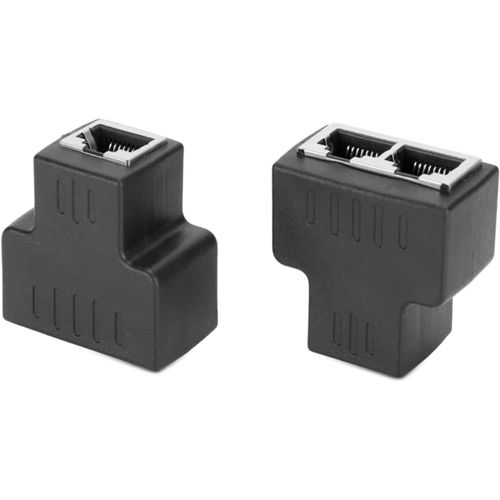 GUEB-Lot De 2 Adaptateurs De Câble Ethernet,1 Vers 2 Rj45 Femelle Lan Ethernet Splitter Câble Adaptateur,Coupleur Rj45 Haute Vitesse Ethernet Extender Plug & Play Pour