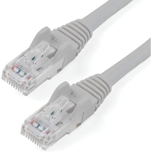 SUBZONAL-com Câble réseau Cat6 Gigabit UTP sans crochet de 1m - Cordon Ethernet RJ45 anti-accroc - M/M - Gris (N6PATC1MGR)