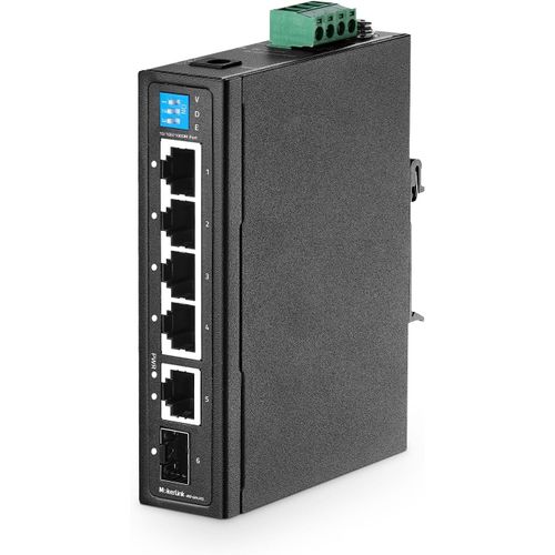 meimie-Commutateur Industriel À 6 Ports-4 Ports 100/1000 Mbps,1 Liaison Montante Gigabit,1 Sfp-Rail Din En Métal Et Ethernet Mural