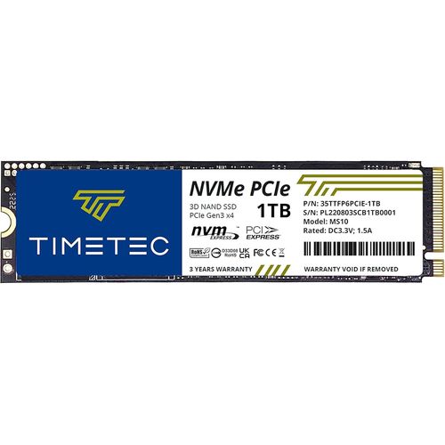 SUBZONAL-1To SSD NVMe PCIe Gen3x4 8 Go/s M.2 2280 3D NAND TLC 600 ToW Cache SLC Haute Performance Vitesse de Lecture/écriture jusqu'à 1800/1500 Mo/s Disque SSD Interne pour PC Portable et de Bureau