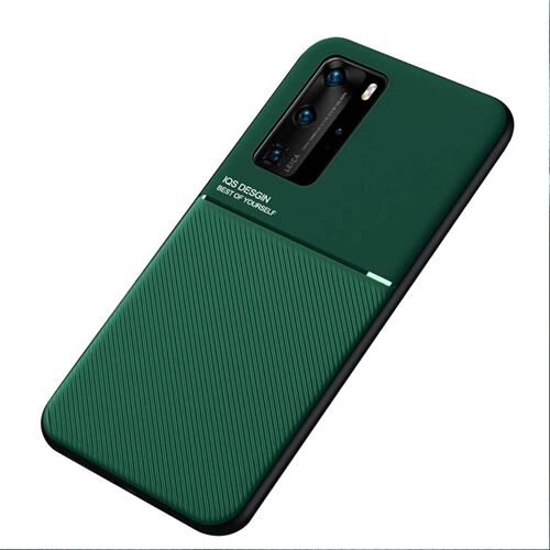 KAL-Mowen Coque Housse Étui Plaque De Métal Intégrée Pour Huawei P40 Pro - Vert