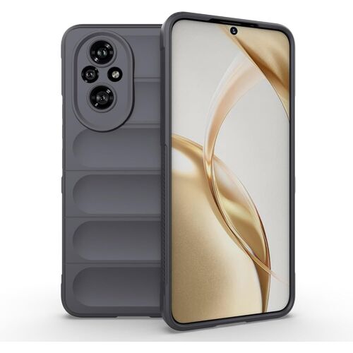 KAL-® Coque Silicone Liquide Pour Honor 200 5G (Gris Foncé) Avec Protection Anti-Germes Et Doublure Douce En Microfibre, Housse Full Body Protection Étui Antichoc