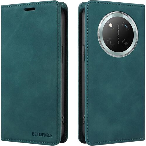 KAL-Etui Coque Pour Honor Magic 7 Lite 5G (Magic7 Lite) / X9C, Housse En Cuir Avec Magnetique Etui Rfid Blocage Protection Pochette Porte Cartes Portefeuille Mince Wallet Case. Bleu