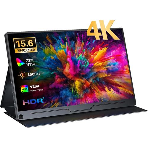 Loc-Moniteur Portable 15,6"" 4K Uhd 3840 X 2160 Hdmi Usb-C Ips Pour Ordinateur Portable Prend En Charge La Norme Vesa 72% Ntsc Compatible Pc Portable Ps5/4 Xbox