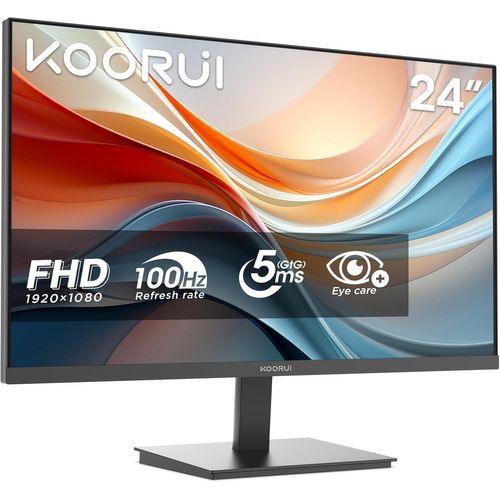 KOORUI E2412F Ecran PC 24 Pouces FHD 1920 x 1080 100Hz Moniteur HDMI 1.4, Eye Care, inclinable de -5° à 15°, VESA 100 x 100mm