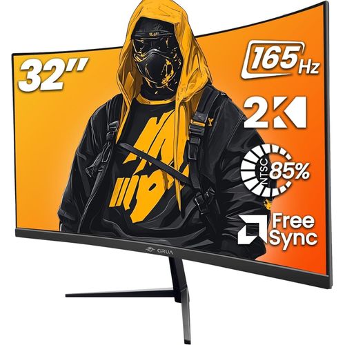 ChenQuanSarl-Ecran Pc Gamer, 32 Inch Curved Gaming Monitor 2K (2560X1440P) 165Hz 144Hz With Amd Freesync, Anti-Twinkle, 2X Hdmi 1.4, Dp 1.2, Pc Ecran Incurve1500R Ultra-Thin Frameless