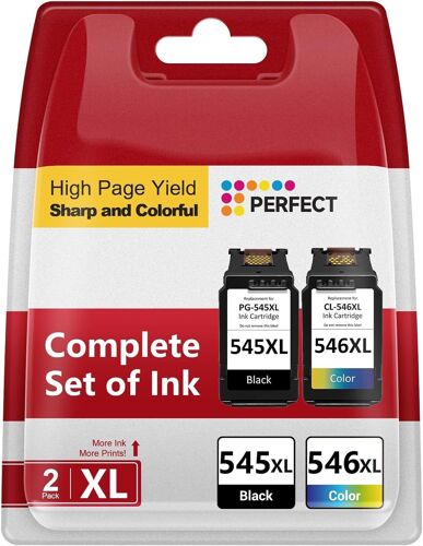 Cartouche 545 546 XL, Cartouche d'encre 545-546 Remplacement pour Cartouche Canon 545 546, PG-545XL CL-546XL pour Pixma TS3350 MG2500 MG2950 MG2550S MX495 TR4550 TR4551 TS3151 MG2450 (Noir et Couleur)