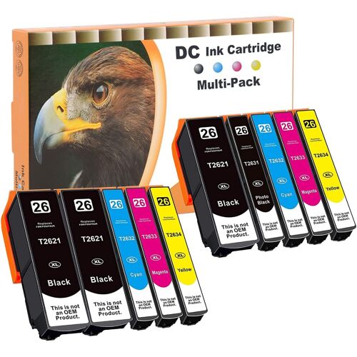 10X Compatible Ink Cartridges For 26 26Xl For Expression Premium Xp-510 Xp-520 Xp-600 Xp-605 Xp-610 Xp-615 Xp-620 Xp-625 Xp-700 Xp-710 Xp-720 Xp-800 Xp-810 Xp-820