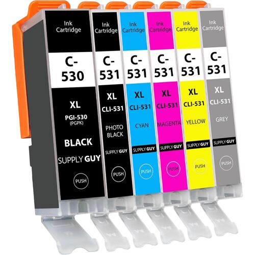 Pack of 6 Ink Cartridges Compatible with Canon PGI-530 / CLI-531 Multipack for Pixma TS8750 TS8751