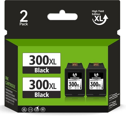 300XL Remanufactured Ink Cartridge for HP 300 XL Black for PhotoSmart C4680 C4780 DeskJet F4280 F4580 F2480 F2400 F2420 F4500 Envy 120 100 114 110 Printer (2-Pack)