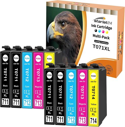 T0715 10 x Compatible Ink Cartridges for Stylus BX300F SX610FW SX600FW SX510W SX510W SX400 SX410 SX410 SX415 SX100 SX200 SX210 SX210 SX210 SX22 15. SX2 18 DX4400 DX7400