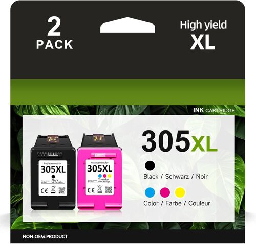 305XL Printer Cartridges for HP 305 Cartridges Replacement for HP 305 Cartridges for HP DeskJet 2700 2710e 2720 2722e 2723e Deskjet Plus 4100 4130 Envy 6000 6030 6032e Envy Pro 6400 6420