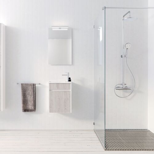 Meuble Lave Mains MINI 40x50x22 cm - Gris et Blanc