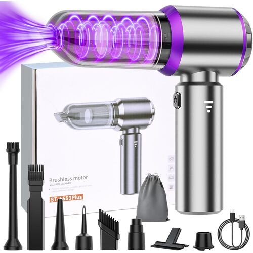 VornixorSarlshopAspirateur Voiture, 26000PA Aspirateur à Main Puissant sans Fil Portable, Mini Aspirateur de Voiture à 3 Niveaux Réglables avec 4 HEPA Filtre pour Voiture, Cuisine, Maison et Poils d'