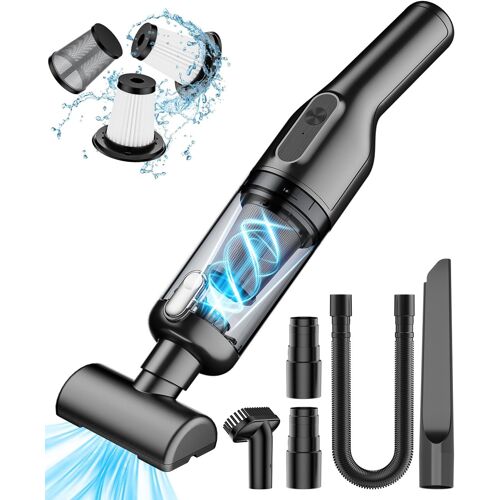 Aspirateur Voiture Puissant 16000Pa Mini Aspirateur à Main sans Fil Rechargeable avec Filtre HEPA USB Aspirateur de Table, Aspirateur Poil de Chien pour Maison Voiture