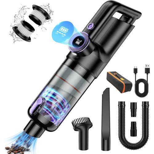 Aspirateur À Main,20000Pa Portable Aspirateur Voiture Puissant Sans Fil,Mini Aspirateur À 2 Vitesses Avec 2 Filtres Hepa Pour Pc Maison Voiture Bureau Canapé Animaux (Violet)