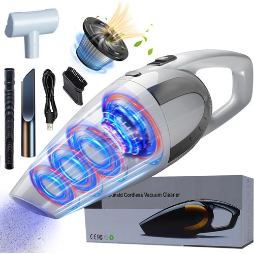 Aspirateur à main, 16000 Pa Aspirateur de voiture sans fil Aspirateur à poils d'animaux, aspirateur Vainqueur du test de sac de batterie Humide/sec pour Tapis Canapé Escalier Accueil Accessoires de