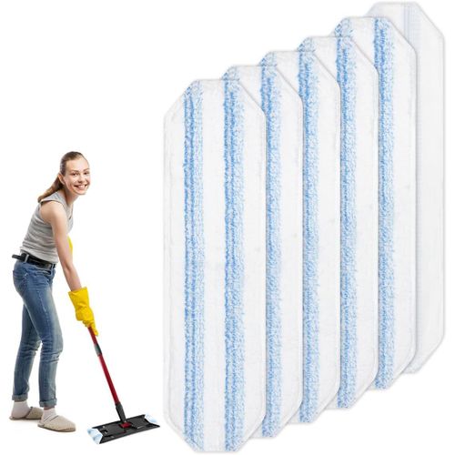 6 Pièces pour Vileda H2PrO Balai Serpillere Recharge Kit, Microfibre pour O-Cedar H2pro Lavette Absorbante Recharge, pour Tous Les sols durs Enlevez Les Taches Sales - Sans balai