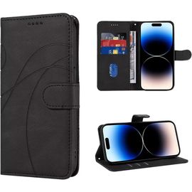 Cauc-Cuir Coque Pour Oppo Reno 13 Fs (Oppo Reno 13f 5g/4g), Flip Étui Portefeuille Avec Support/Rfid Blocage/Fentes Pour Cartes, Premium Pu/Tpu Antichoc Protection Complète Housse - Noir