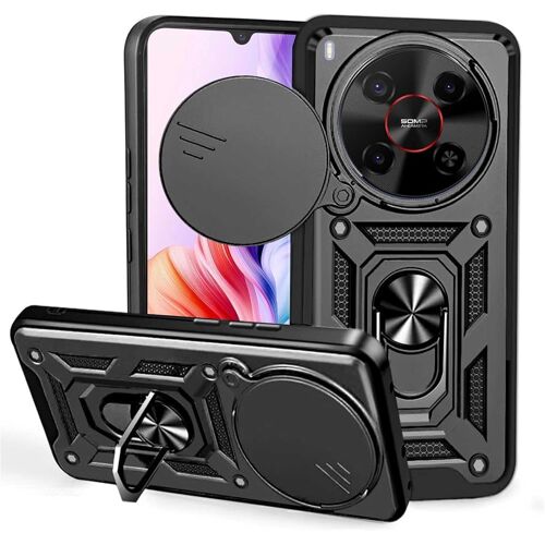KAL-Coque Compatible Avec Zte Blade V70 Max (6.9") Pc Dur Et Tpu Silicone Housse Couverture Avec 360°Degrés Support Rotatif Étui Case Cover Noir