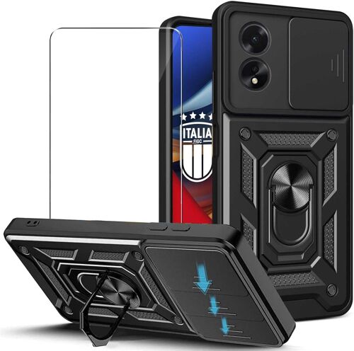 ChicSlick-Coque Compatible Avec Tcl 50 Se (6.78") Et 1 X Verre Trempé Écran Film Protecteur - Pc Dur Et Tpu Silicone Housse Couverture Avec 360°Degrés Support Rotatif Étui Case Cover Noir[X1388]