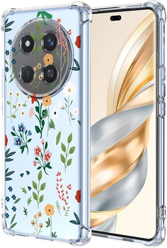 KAL-Coque Pour Honor Magic 7 Lite 5G, Très Mince Élégante Fleurs Et Animés Mignons Design Femme Étui, Doux Silicone Transparent Tpu Bumper Antichoc Housse (Jardin Secret)