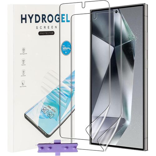 Protection Écran Pour Samsung Galaxy S24 Ultra 5G (Pas Verre Trempé),Film Flexible Soft Hd Hydrogel,Anti-Rayures,Compatible Avec Lecteur D'Empreinte,Sans Bulles,Facile à Installer 2 Pièces