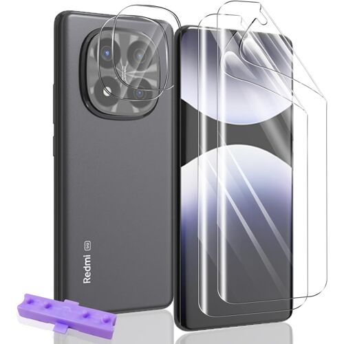 CAUC-Protection écran pour Redmi Note 14 Pro Plus 5G/Note 14 Pro+ 5G et Verre Trempé Caméra Arrière Protecteur [2+2 Pièces], TPU Flexible Protection écran pour Redmi Note 14 Pro Plus/+ 5G