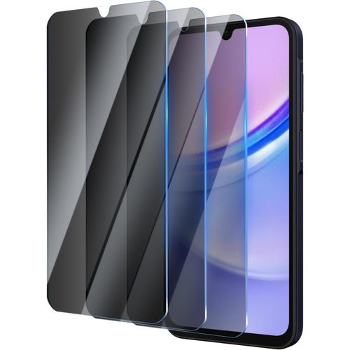 3 Pieces Anti-Spy Tempered Glass Screen Protector Film For Samsung Galaxy A15/A25 6.5 Inch, Anti-Scratch, Bubble-Free, 9h Hardness Glass