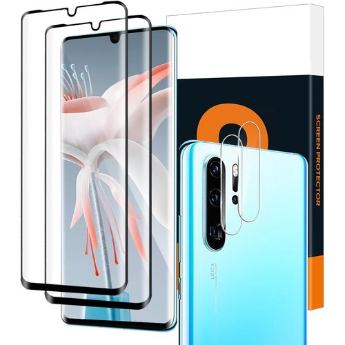 2+2 Pièces Verre Trempé Pour Huawei P30 Pro, Avec Caméra Arrière Protecteur, Bord 3d Vitre Protection Pour Huawei P30 Pro, Incassable Haute Sensibilité Haut Définition Protection Écran