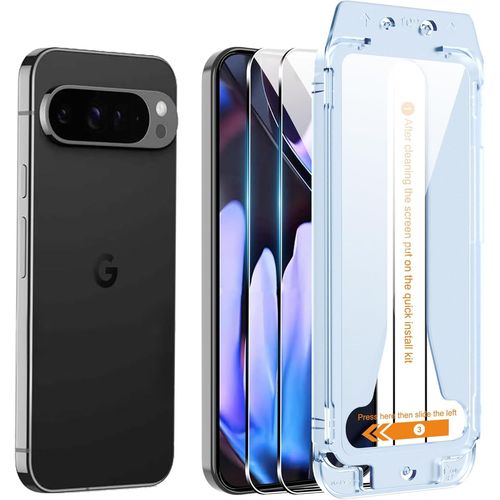 Kal-2+2 Pièces Pour Google Pixel 9/9 Pro Verre Trempé, 2 Pièces Film De Protection En Verre Trempé + 2 Pièces Caméra Protection, Hd Film De Protection Écran En Verre De Dureté 9h