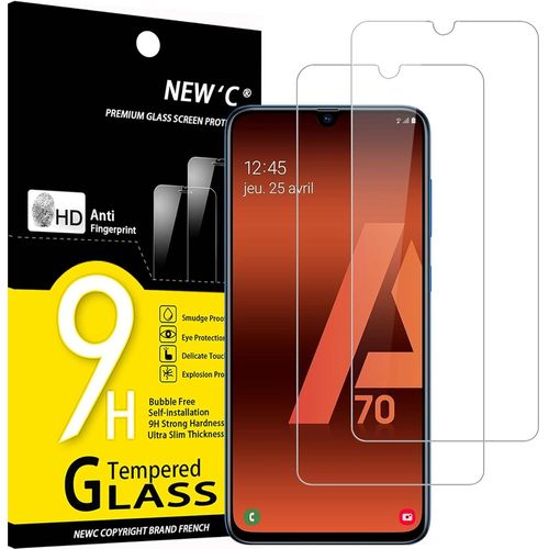 Pack Of 2 Tempered Glass Screen Protectors For Samsung Galaxy A70, Effective Against Scratches ¿ Bubble-Free ¿ Ultra Resistant (0.33 Mm Hd Ultra Transparent) 9h Hardness Glass