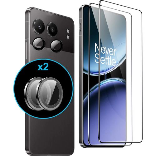 Kal-2+2 Pièces Pour Oneplus Nord 4 5g Verre Trempé 2 Pièces Film De Protection En Verre Trempé + 2 Pièces Caméra Protection Hd Film De Protection Écran En Verre De Dureté 9h