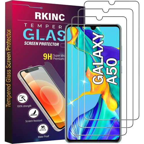 Sskal-Verre Trempé [Lot De 3] Pour Samsung Galaxy A50 (Sm-A505f),A50s,Film Protection Écran,Dureté 9h 0,33 Mm Hd Glass [Garantie À Vie][Sans Bulles D'air][Résistant Aux Rayures]