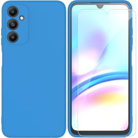 JGD-Coque pour Samsung Galaxy A05s 4G (6.7"") + Film Protection écran en Verre trempé,Housse Ultra Premium TPU Silicone Liquide Flexible pour Samsung Galaxy A05s 4G - Bleu