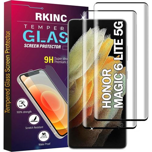 Verre Trempé [Lot De 2] Pour Honor Magic 6 Lite 5g, Film Protection Écran, Dureté 9h 0,33 Mm 3d Hd [Couverture Complète][Garantie À Vie][Sans Bulles D'air]